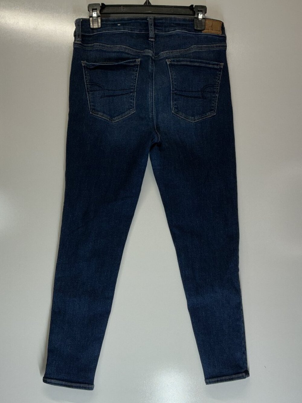 American Eagle Blue Skinny Jeans Size 10 Short Stretch Fit Dark Wash Denim - Picture 3 of 7
